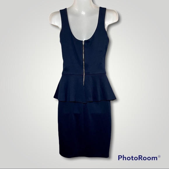 Aqua by Bloomingdales Peplum Dress WO-4135 in the color Ink - NWT, HTF color - Picture 2 of 16